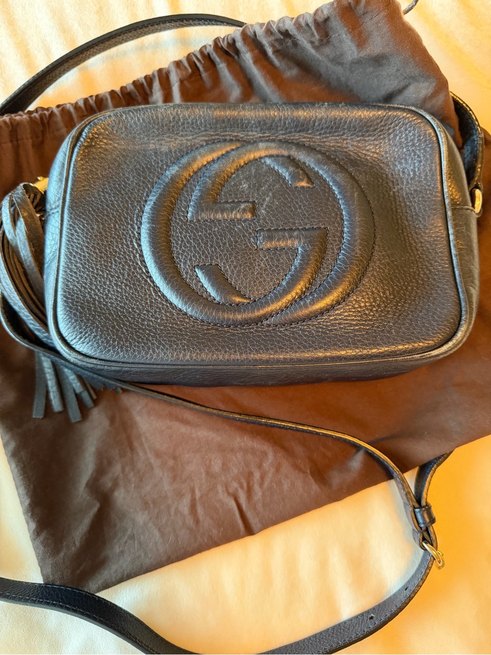 Authentic Gucci Blue leather Soho Disco Crossbody Bag, dust bag - Picture 12 of 12